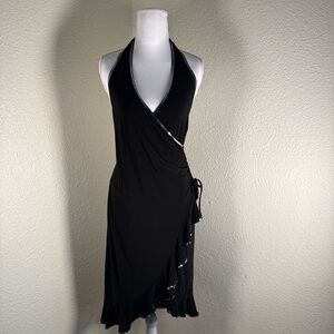 Jump Black Asymmetrical Halter Dress